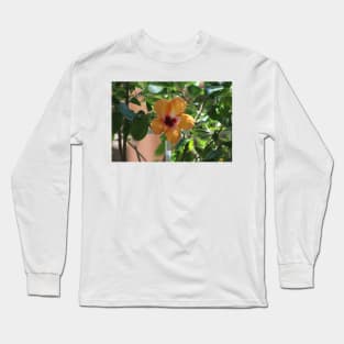 Salmon Hibiscus Long Sleeve T-Shirt